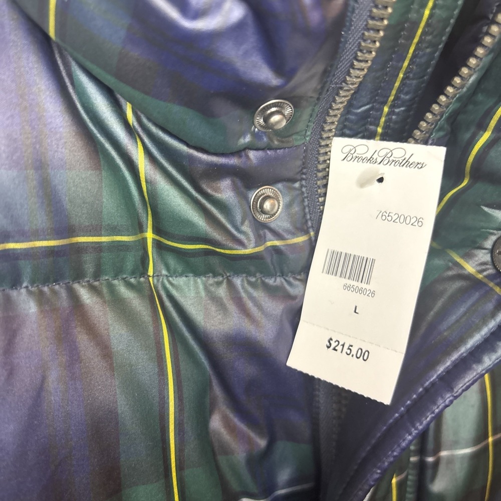 Brooks Brothers Puffer Vest Mens Size L Blue Down Fill * - Picture 10 of 14